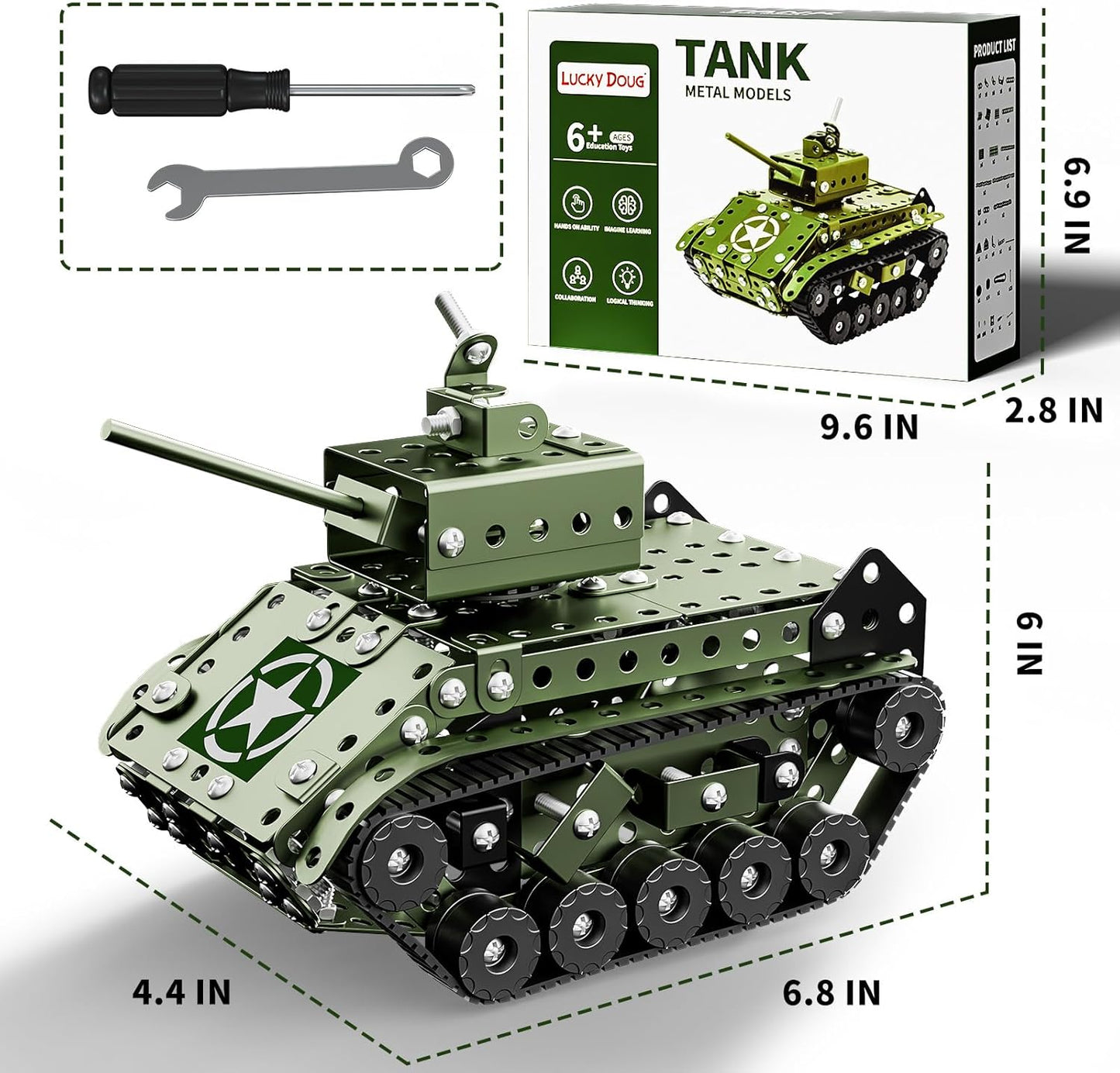 Lucky Doug STEM Building Projects Model Truck Set - Building Toys for Kids Ages 8-12, Assembly Science Army Toys for Boys 8 9 10 11 Years Old