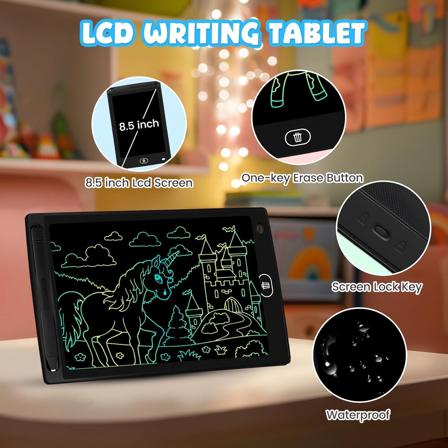 20 Pack LCD Writing Tablet for Kids - Erasable and Reusable Toddler Doodle Board in 8.5 inch, Ideal Drawing Pad for Learning Toy for Ages 3-8, Gift for Girls Boys (20 Pack)