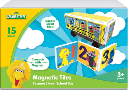 CreateOn “Sesame Street” Toys, Magnetic Kids’ Building Tiles from “Sesame Street” Books, Colors with Elmo Magnet Tiles, Educational Toys for Ages 3+, 17 Pieces