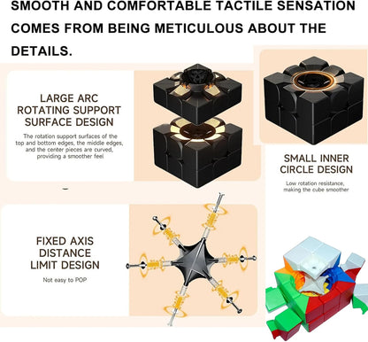 Giant Magic Cube, 18CM Big 3x3 Speed Cube Color-Matching 3D Sensory Puzzle Box Super Large Birthday Christmas Stocking Stuffers Gift for Kids Adults Fidget Toy Brain Teasers Cubing Classroom Speed Toy