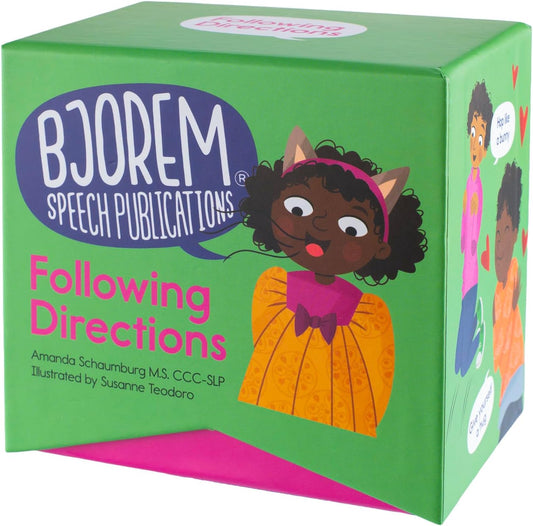 Bjorem Speech Following Directions Deck of 87 Cards for Kids with Autism, ADHD, and Special Needs to Enhance Listening, Processing and Following Instructional Skills, OT, PT, SLP, ABA, Medium, Green