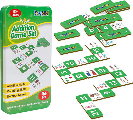 Kasfalci Multiplication Dominoes Set,Math Manipulatives Games for Kids,Counting Toy,Learning Games,Preschool Learning Activities,Homeschool Supplies,Kindergarten Classroom Must Haves,1st 2nd 3rd Grade