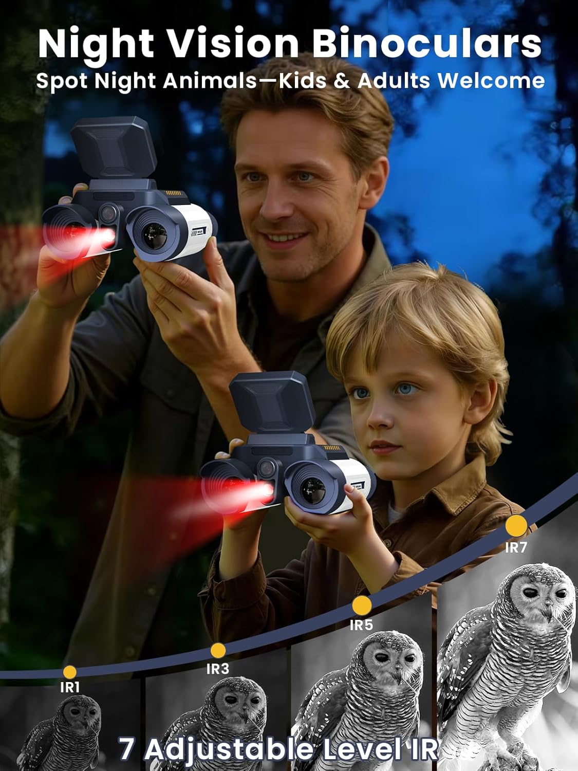 Acoath Binoculars for Kids with Night Vision Camera, Kids Telescope, 10X Optical Zoom, Magic Adventures Telescope Toys Gifts for Age 3, 4, 5, 6, 7, 8, 9, 10+ Years Old Boys Girls