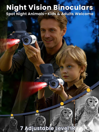 Acoath Binoculars for Kids with Night Vision Camera, Kids Telescope, 10X Optical Zoom, Magic Adventures Telescope Toys Gifts for Age 3, 4, 5, 6, 7, 8, 9, 10+ Years Old Boys Girls