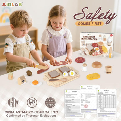 Wooden Play Food for Toddlers Pretend Play Sets 3-5 Year Old Food Toy Kitchen Accessories Birthday Gift for 3 Year Old Girl Boy 2-4 Age 4 5 6 Wood Educational Toys