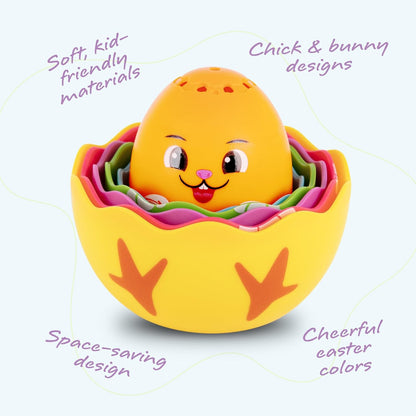 ArtCreativity Stacking Egg Cup Bath & Pool Toys – Set of 11 – Nesting Bunny & Chick Water Toys for Toddlers – Colorful Educational & Playtime Toys for Kids – Baby Bath Toy Set for Ages 3+