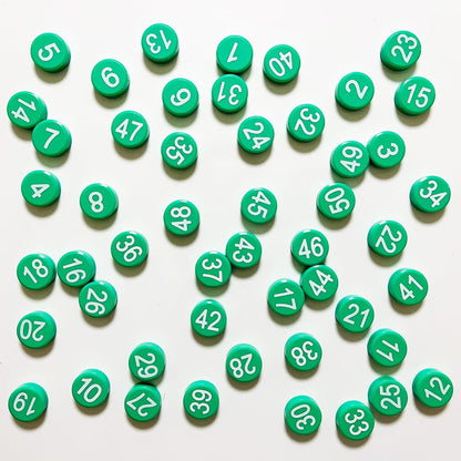 1-50 Magnetic Numbers, Magnets with Number for Dry Erase Boards, Round Number Refrigerator Magnets for Whiteboard in Home and Office (0.8" Diameter, Black)