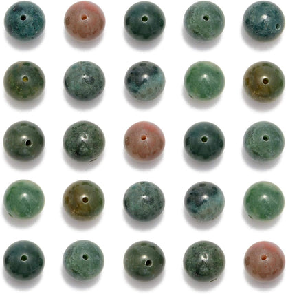 NCB 100pcs Original Natural Stone Beads Gemstone Round Loose Beads 6mm 8mm 10mm (Blue Aventurine, 6mm 100Beads) - Colors B