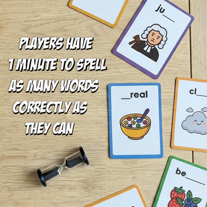 Spelling Game for Kids Ages 5-10, Flashcards Phonics Game, Educational Learning Game for 1st, 2nd, 3rd, 4th Grade Teachers, Classrooms or Homeschool, Learn to Spell Words, Dyslexia Friendly Literacy