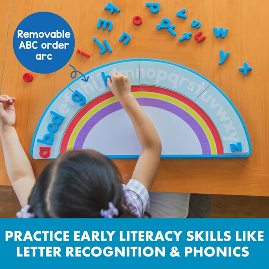 Educational Insights ABC Arc Mat AlphaMagnets Set – Alphabet Magnets for Kids, Magnetic Spelling Set & Letter Learning Board, Classroom or Homeschool ABCs Activity for Kids Ages 3-5