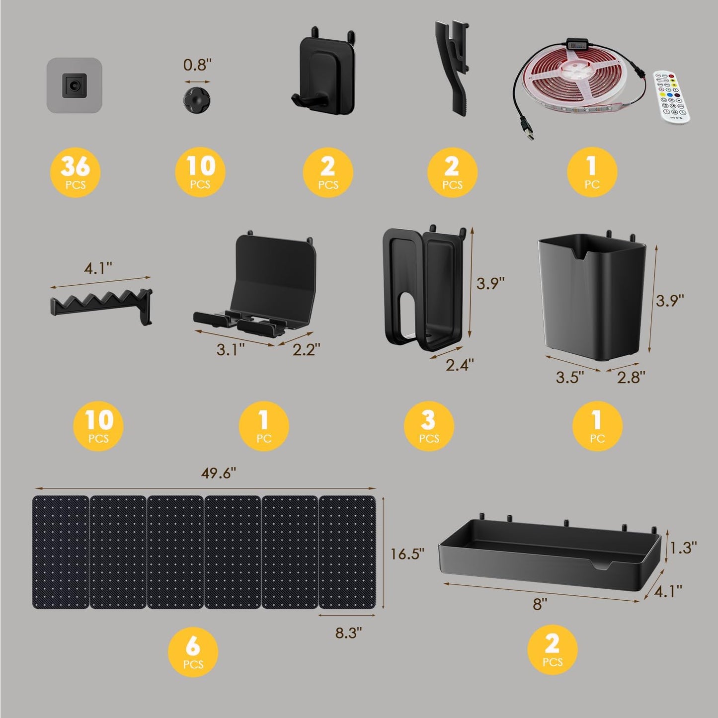 Pegboard Combination Kit - Pegboards and Accessories Modular Hanging for Wall Organizer, Crafts Organization, Ornaments Display, Nursery Storage, Peg Board