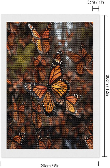 VstaDank Monarch Butterflies Diamond Painting Kits Exquisite DIY Full Round Drill Diamond Dots Painting for Adults Beginner Diamond Photo Paint with Diamond Picture Art Wall Decor 12"x20"
