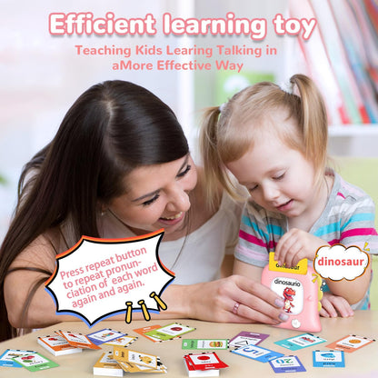 Kidzdo Dinosaur Sight Words Talking Flash Cards for 2 3 4 5 6 Years Old Boys and Girls, Easter Stuff Birthday Gifts for Toddler, Pocket Speech Learning Toys Helps Language Delay Kids, Green