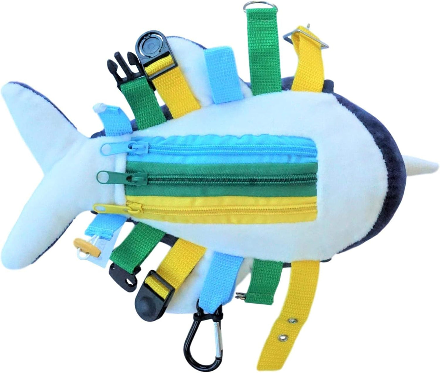 SENSORY4U Buckle Pillow Sensory Fine Motor Development Toy Activity Plushie - OT Therapy Tool Threading Counting Colors Latches Sorting Skills in One - 2nd Edition