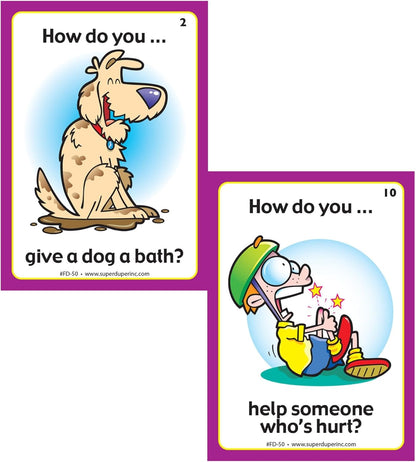 Super Duper Publications | How? Fun Deck | Communication and Language Processing Skills Flash Cards | Educational Learning Materials for Children