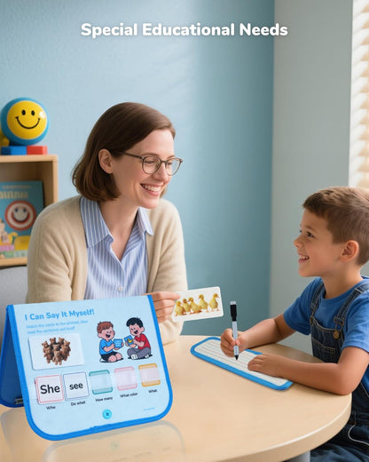 CHEFAN 165 PCS Sentence Building for Kids, Speech Therapy Materials with Writing Board, Sentence Building Games for Special Education, Reading & Language Development