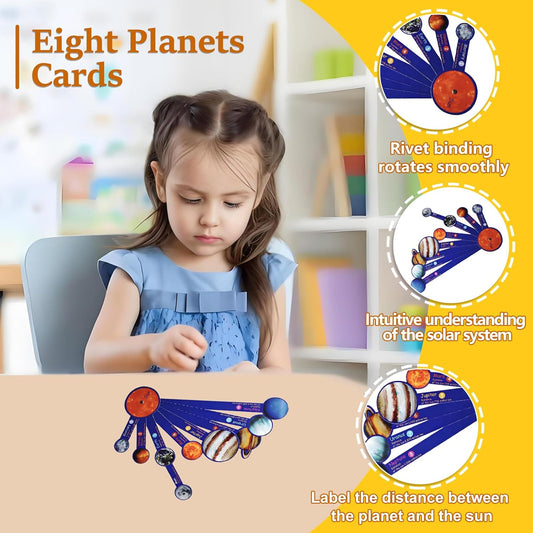 Solar System Model Cards Science Toys Educational Science Kits Solar System Project Kit Preschool Flash Cards Science Toys for Kids