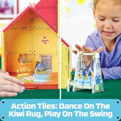 Tile Town Bluey Heeler Family Home 52-Piece Magnetic Tile Playset, Interactive STEM Magnetic Tiles Toys, Includes Bluey & Bingo Figures, Action Tiles