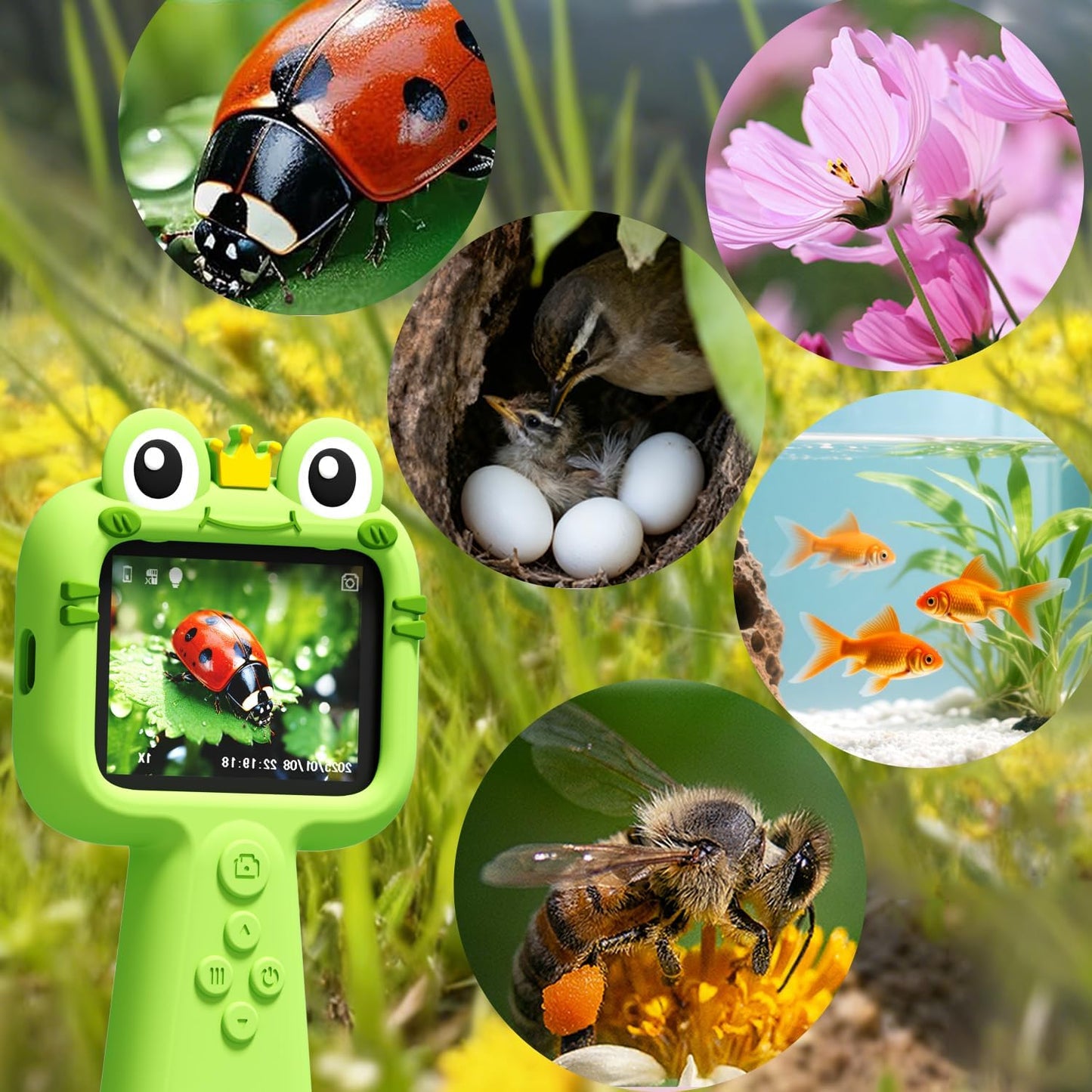 Borescope Camera with Light for Kids - STEM Science Educational Toy for 4-10 12Years Old, Educational Boys Girls Birthday Gift, Snake Scope Camera for Outdoor Camping Nature Exploration (Green)