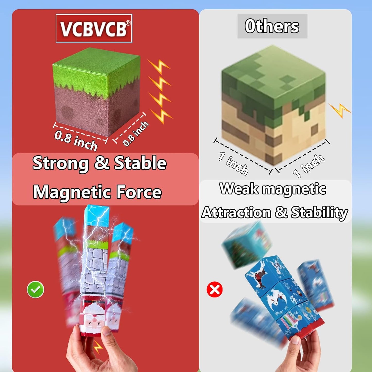 150PCS Magnetic Building Blocks with 31 Nature Designs - Water, Grass, Lava, Rock, STEM Toy for Kids Ages 3-12