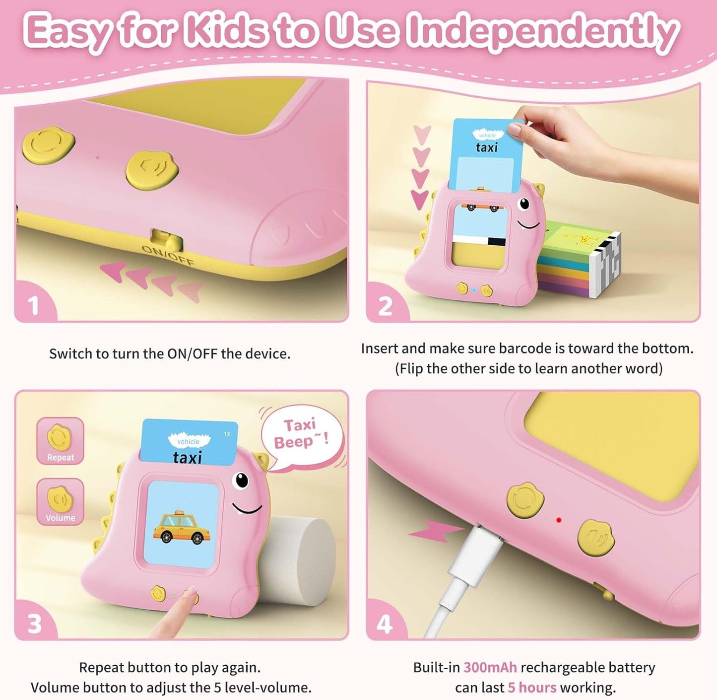 Alotwan Toddler Toys Talking Flash Cards with 510 Sight Words, Montessori Learning Toys for Toddler 1-3 2-4, Autism Sensory Speech Therapy for Boys Girls 2 3 4 5 6 Year Old Kids Gifts