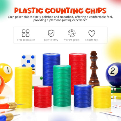 Toyvian 400 pcs Poker Chips Counting Chips Math Calculations Bingo Chips Reward Tokens Card Games