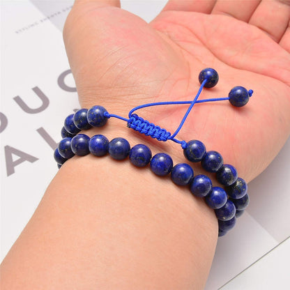 NCB 100pcs Original Natural Stone Beads Gemstone Round Loose Beads 6mm 8mm 10mm (Blue Aventurine, 6mm 100Beads) - Colors A