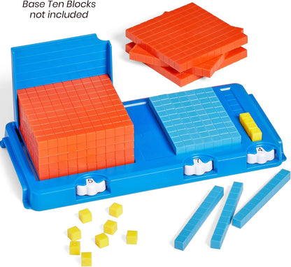 hand2mind Durable Place Value Frame, Base Ten Frames Place Value Blocks, Math Manipulatives Kindergarten, Base 10, Plastic Base Ten Blocks Frame, Math Classroom Supplies, Homeschool Curriculum