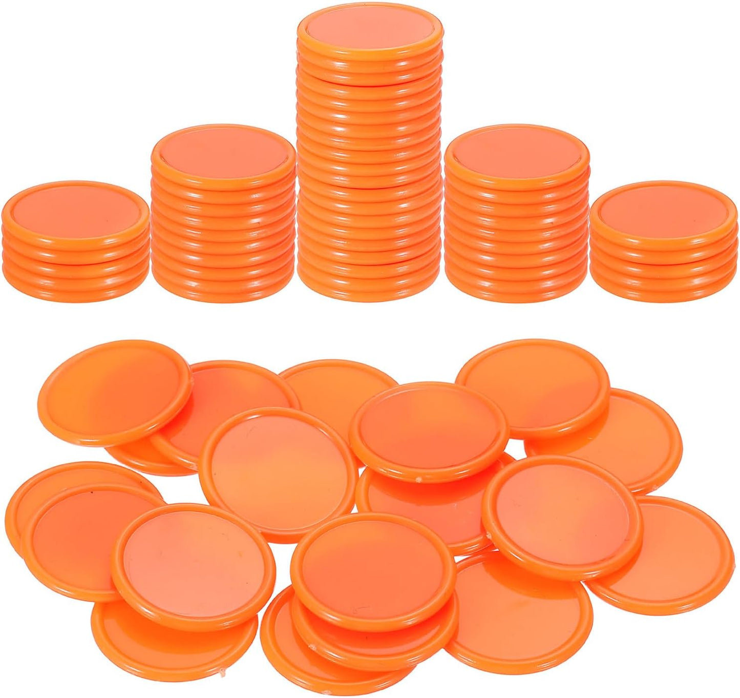 uxcell 100Pcs 0.8 Inch Plastic Poker Chips, Mini Bingo Chips Learning Counters Counting Counters Disks Markers Opaque Game Tokens for Game Play Math Counting, Yellow