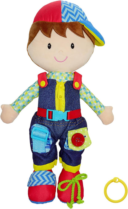 June Garden 16" Dressy Friends Bunnie - Educational Stuffed Plush Doll for Kids and Toddlers 2 Years and Up - Montessori Soft Toy Doll