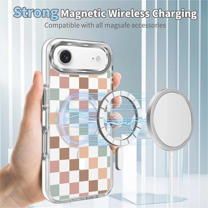 for iPhone 17 Pro Max Case [Compatible with Magsafe],Girls Women Clear Magnetic Case Silicone Shockproof Protective Cover with Pattern Colorful Motivational Letters