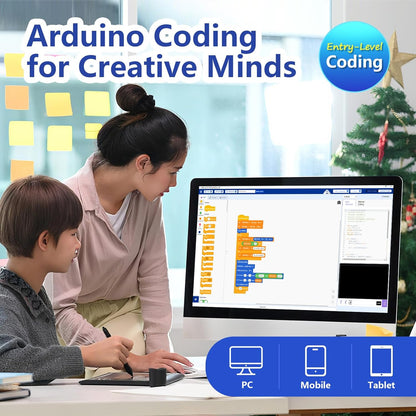 ESP32 IoT STEM Kit for Arduino/Acecode, 3D Wooden Puzzles Smart Home Learner Kit for Kids Age 10+, Educational STEM Toy House DIY Sensor Coding Set, Voice/APP Control, Gift for Adults Teens Boys Girl