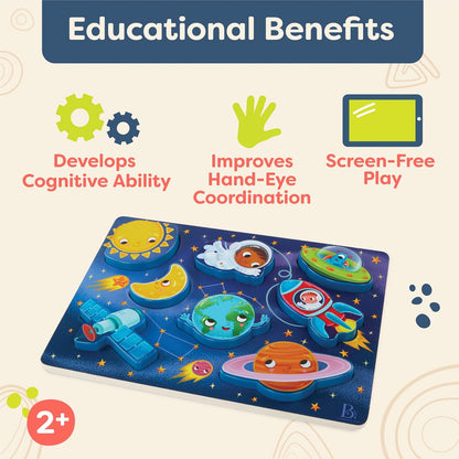 B. toys – Peek & Explore – School BusChunky Puzzle for Toddlers,Educational & Developmental Toys for Kids – 2+ Years