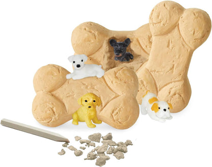 MindWare Dig it Up! Puppies Excavation Kit - Educational Toys for Kids 4 and Up - Dig Kit with 12 Bones, 12 Puppy Figurines, 12 Chisels - Ideal for Group Activities, Events or Classroom Brain Breaks