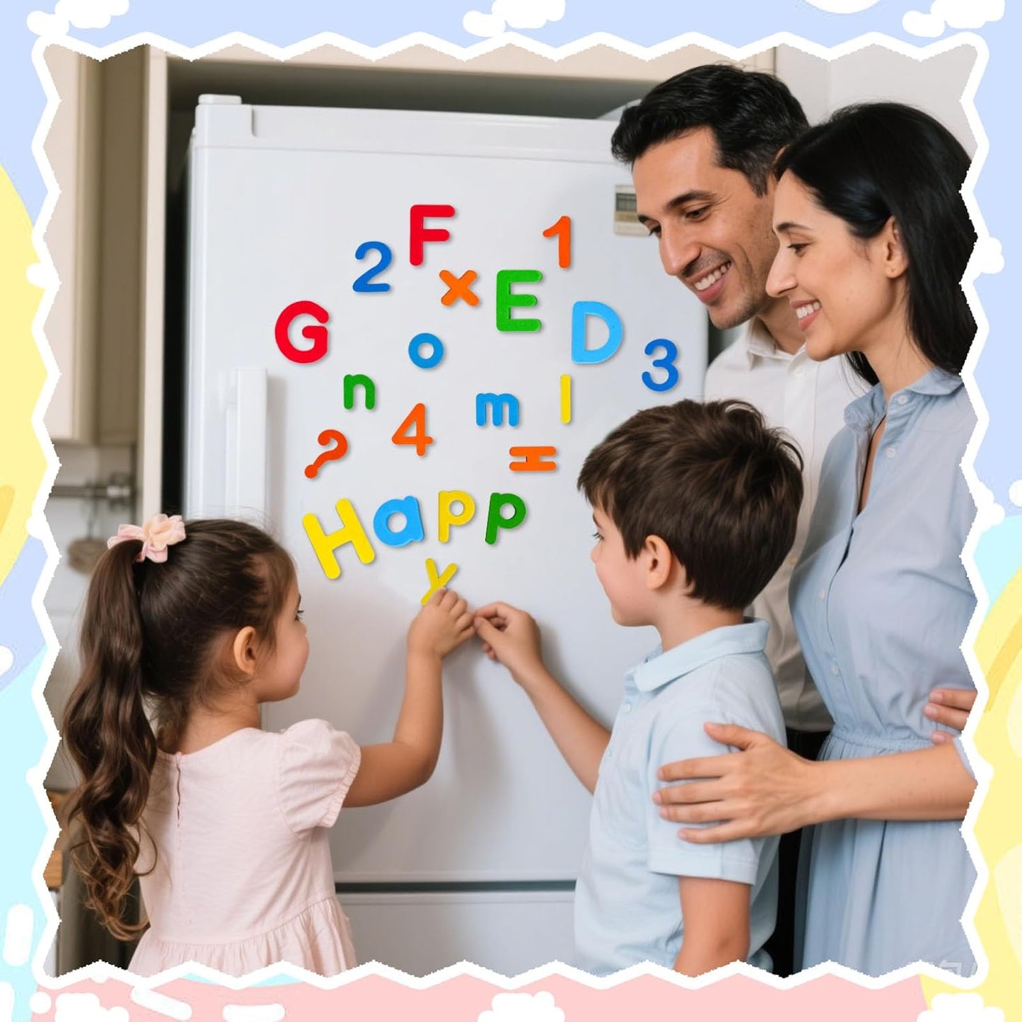 LovesTown Magnetic Alphabet Letters Kit for Kids, Double Sided Magnetic Board with Storage Box, Educational Learning Toys for Preschool Classroom and Home, 234 Pieces