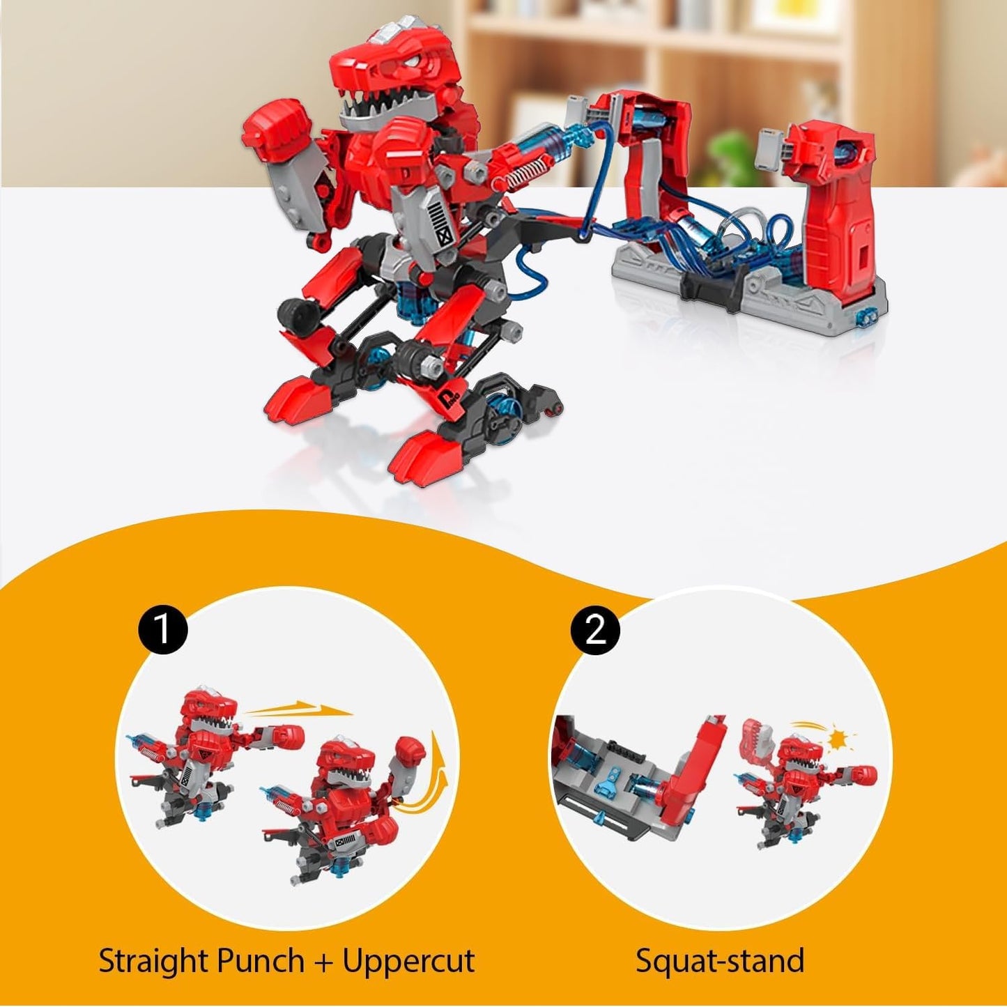 Hydraulic Boxing Bots STEM Robot Building Kit, 2 Hydraulic Powered Battle Fighting Robots, Educational Birthday Gift for 8-12 Year Old Boys & Girls