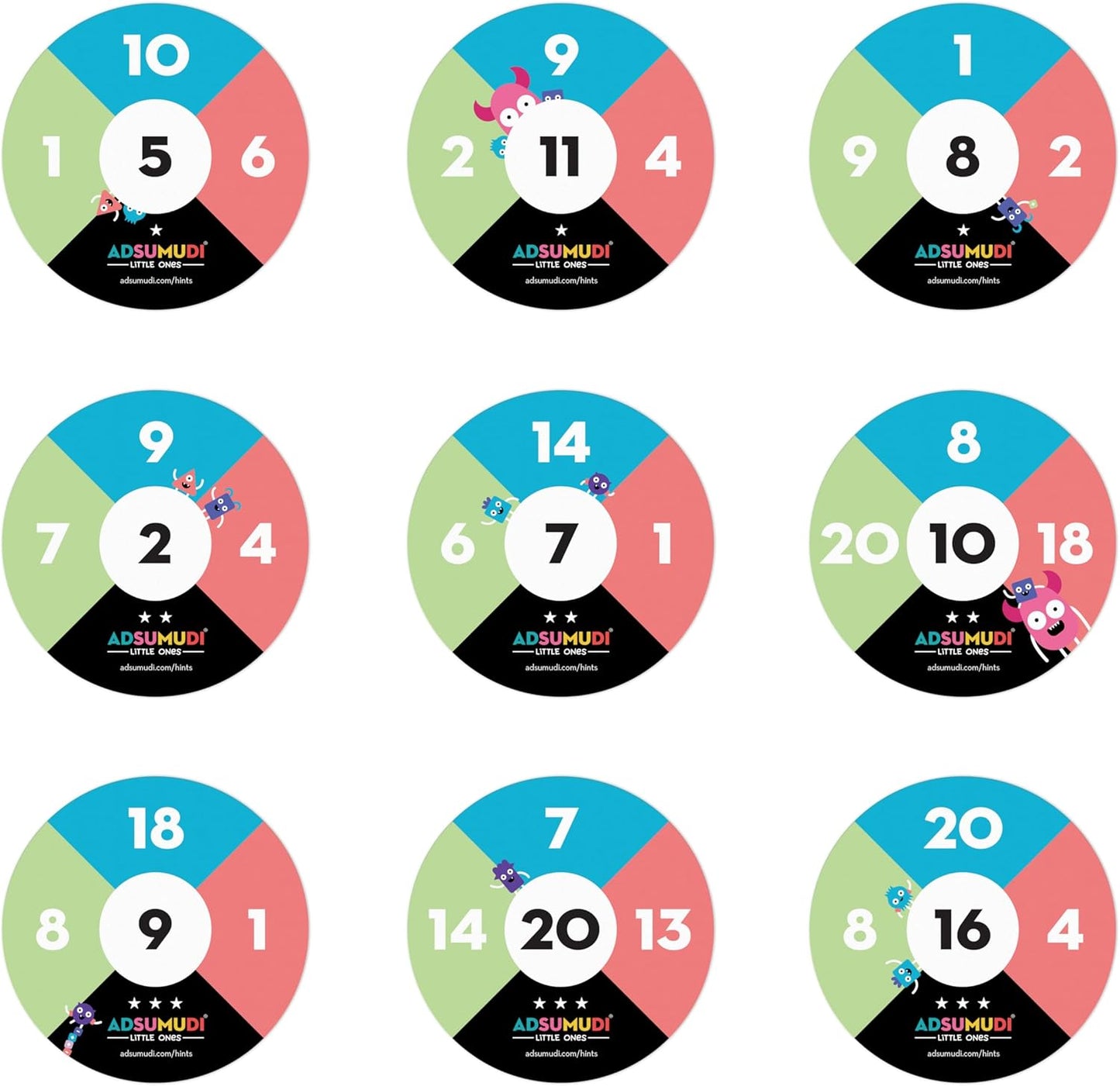 Evermade Adsumudi Math Game - Little Ones - The Adorably Fun Game for Clever Kids to Grow Their Addition, Subtraction and Mental Math Skills - Great for Ages 4 and Up