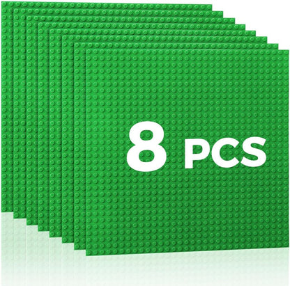 Classic Baseplates Building Plates-10" x 10" Building Boards,100% Compatible with All Major Brands and Activity Table, Creative Platforms Mats for Toy Bricks (Sand, 8 Pack)