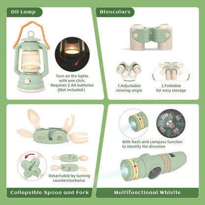 Bug Catcher for Kids Explorer Bug Catching Kit,Magnifying Glass, Tweezers, Whistle & Compass, Learning Guide, Insect Habitat, Outdoor Toys(3 Year +) (Kids Bug Catcher Set)