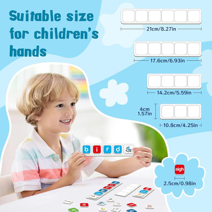 Magnetic Letter Tiles, Phonics Spelling Games Speech Therapy Phonemic Awareness Alphabet Fridge Magnets Learn to Read Science Reading Manipulative Elkonin Box Preschool Kindergarten Classroom