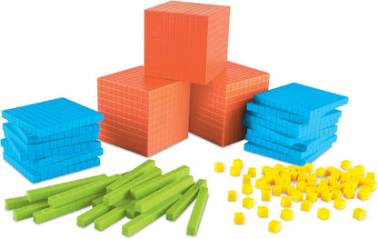 Learning Resources Brights Base Ten Classroom Set, 20-25 Students, 823 Piece Set, Ages 6+ & MathLink Cubes - Set of 100 Cubes, Ages 5+, Kindergarten STEM Activities, Math Manipulatives and Counters