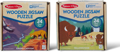 Melissa & Doug National Parks Yellowstone & Grand Canyon 24pc Jigsaw Puzzle Bundle for Boys and Girls Ages 3+