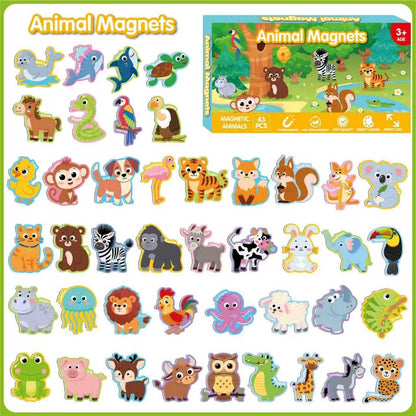 Magnetic Letters and Numbers for Fridge, Cute Colorful Animal Alphabet 26 Uppercase Letters 0-9 Numbers, Fridge Magnets Set for Learning Spelling Girls
