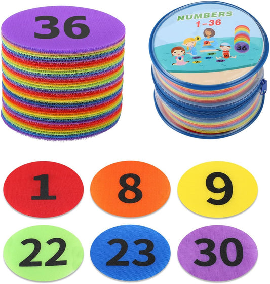Wizia Carpet Markers with Numbers 1-36 for Classroom Supplies Teachers and Kids, 36 Pack 4" Floor Dots Rug Circles Marker Spot for Elementary Preschool Kindergarten