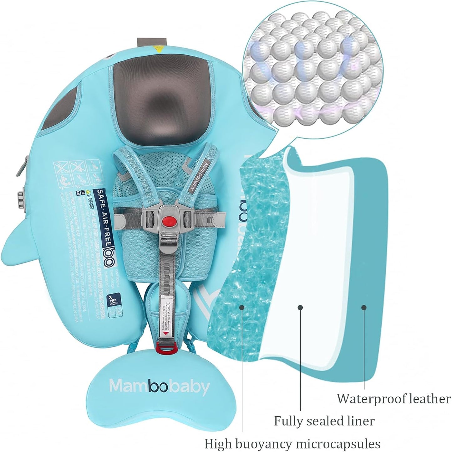 Baby Pool Float with UPF50+ 3D Adjustable Canopy, Add Tail Mambobaby Float Non Inflatable Infant Floats for Pool, Cartoon Narwhal Baby Floats (NPink with Canopy-U05NPCTLUROHML01U05)