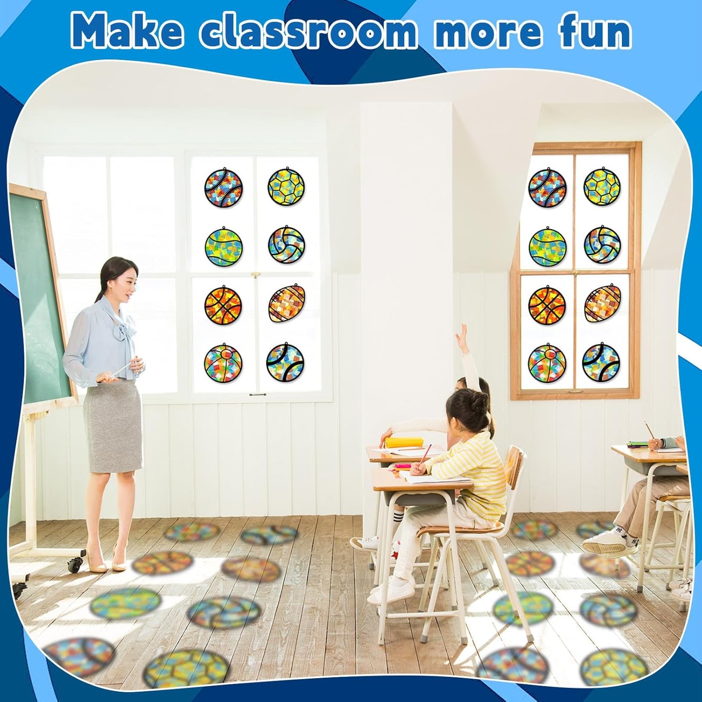 32 Sets Outer Space Suncatchers Craft Kit DIY Window Stained Glass Effect Planet Astronaut Alien Paper Crafts Home School Classroom Decoration Kid Birthday Gift Creative Art Project Activity Game - Colors B