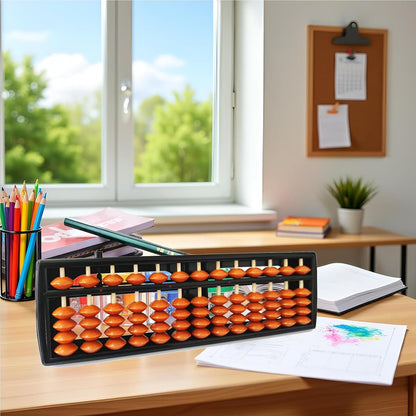 Abacus，Soroban, Abacus for Adults, Professional 13 Column Abacus for Math with Reset Button，Digits and Educational Learning Tool