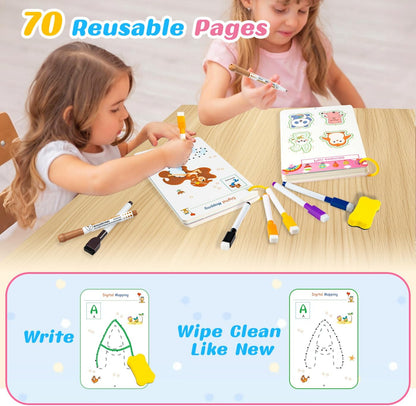 Fabeto Preschool Learning Activities, Letter Tracing Books for Kids Ages 3-5, Writing Practice for Toddler Busy Book, Montessori Educational Workbook for Kindergarten, Autism ABC Learn to Write Toy