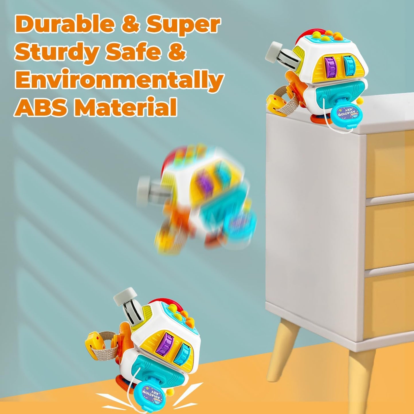 Montessori Busy Cube for Toddlers,Car Travel Toys Busy Board Activity Cube,Kids Educational Birthday Gifts Sensory Baby Toys 18+ Months (Decahedron)