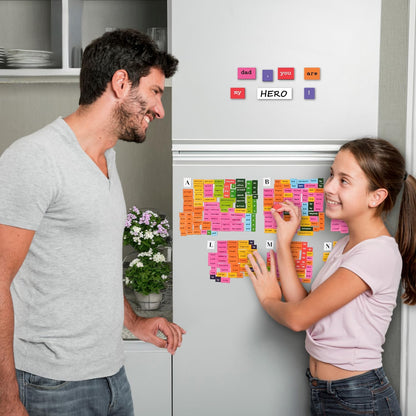 Simply Magic 910 PCS Magnetic Phonics Tiles Set & 1138 PCS Colorful Poetry Magnets Kit